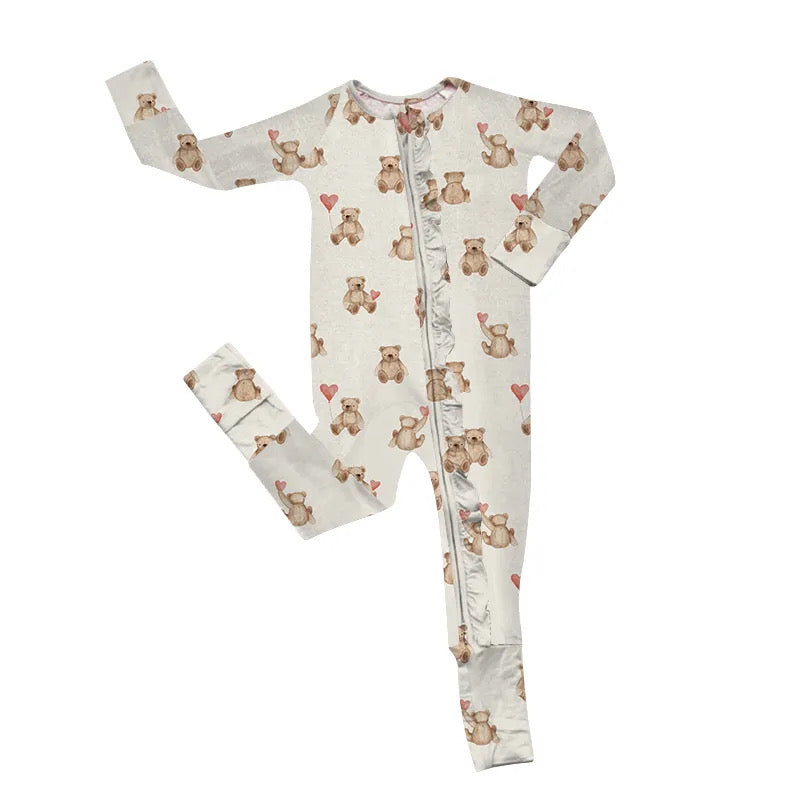 TEDDY LOVE DUAL ZIPPER PAJAMAS