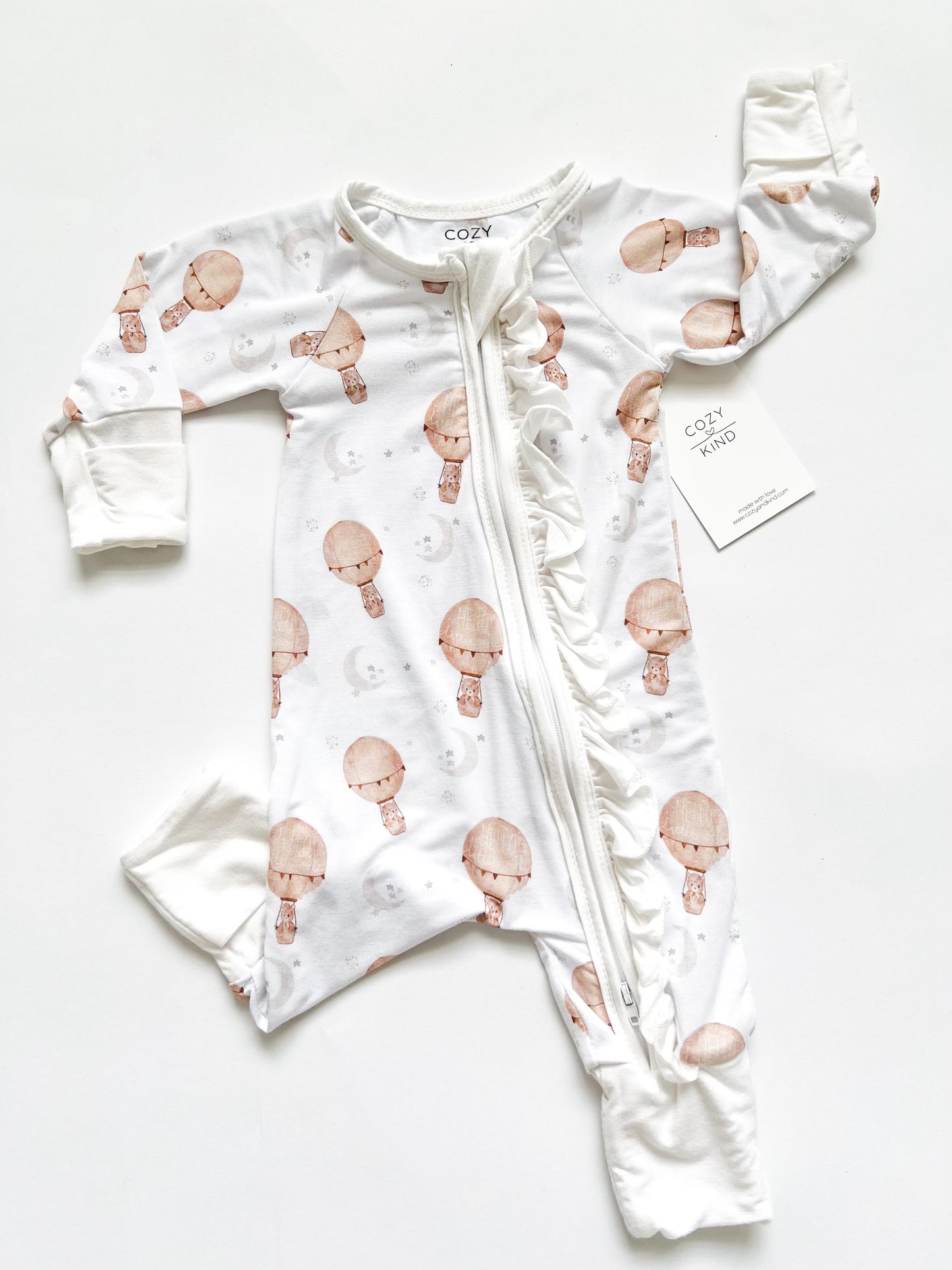 OVER THE MOON WITH BEAR DUAL ZIPPER FOOTIE