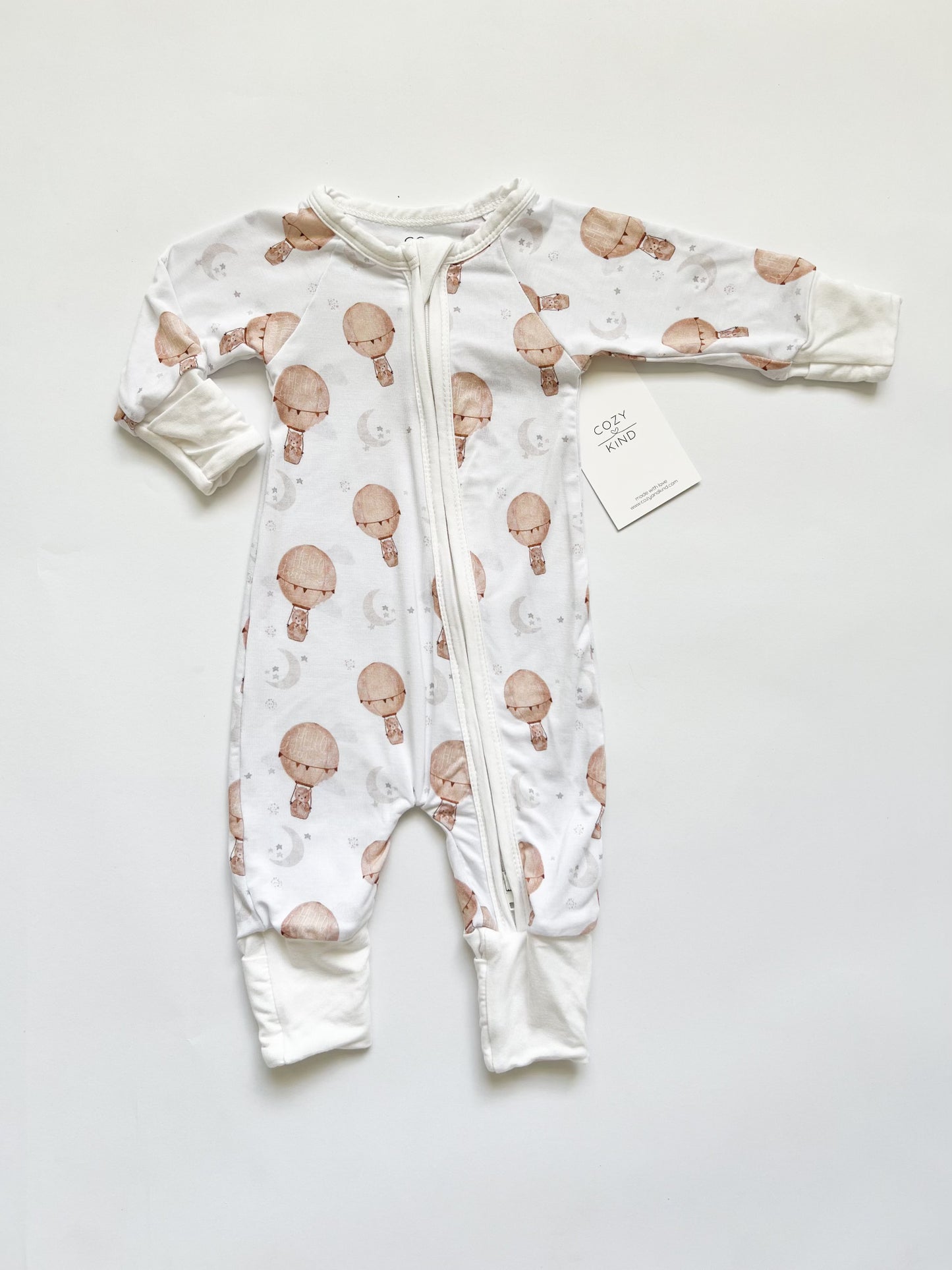 OVER THE MOON WITH BEAR DUAL ZIPPER FOOTIE