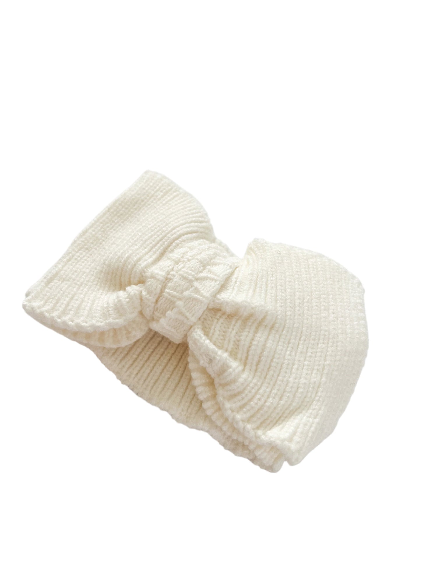 Ivory Knitted Bow