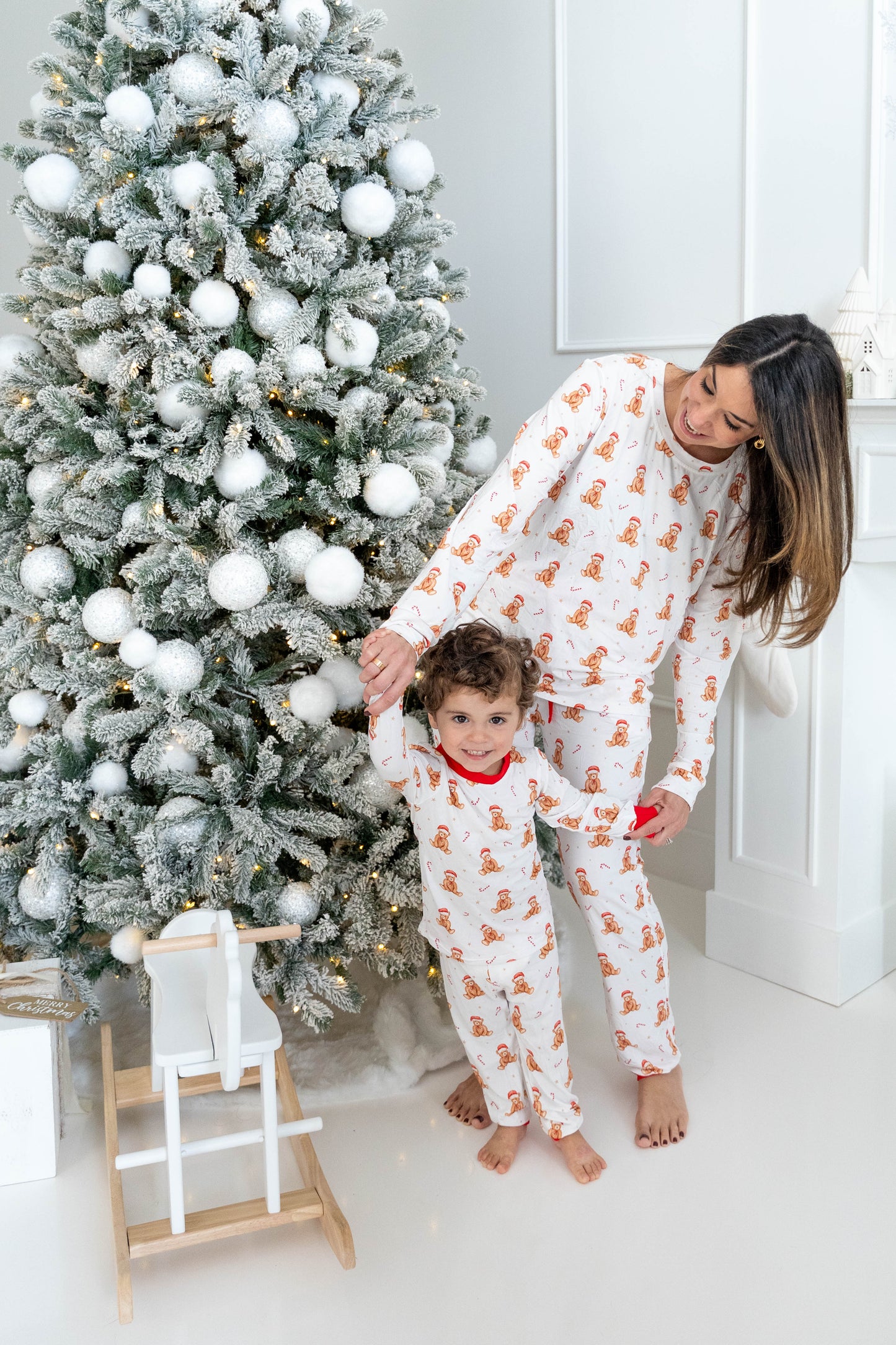 ADULT Santa's Teddy Dreams 2-piece pajama set